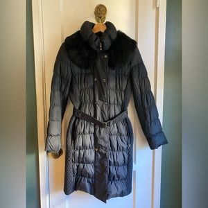Via Spiga down and rabbit fur puffer coat